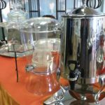 coffee.cold drink dispenser Beverage dispensers and coffee urns for event rentals, showcasing options for serving hot and cold drinks at weddings and parties.