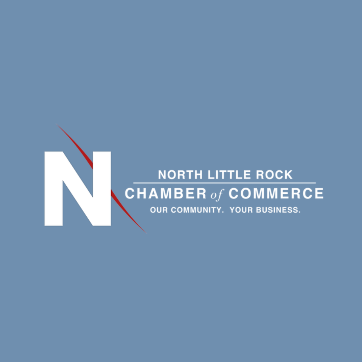North Little Rock Chamber of Commerce logo featuring a stylized "N" and the tagline "Our Community. Your Business."